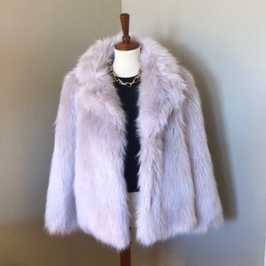 Topshop Purple Faux Fur Coat